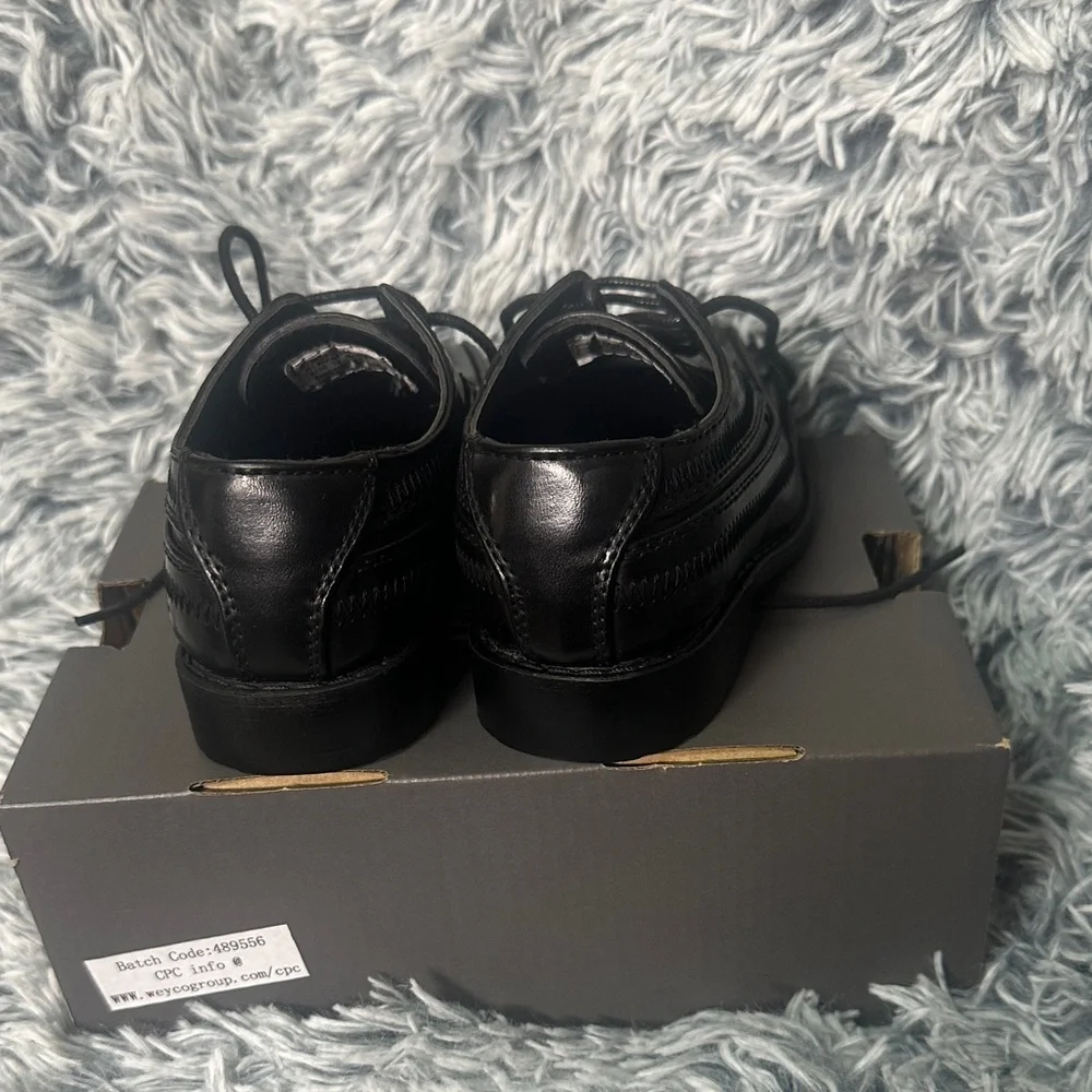 Stacy Adams Kids Black Patent Moccasin Dress Shoes